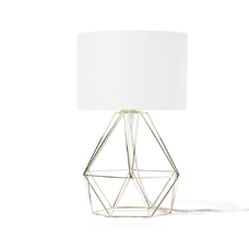 Tischlampe weiss / gold 35 cm geometrisch MARONI