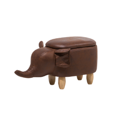 Hocker Lederoptik mit Stauraum dunkelbraun ELEPHANT