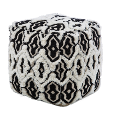 Pouf schwarz-weiss 45 x 45 cm ORAI