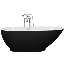 Badewanne freistehend schwarz oval 170 x 80 cm GUIANA