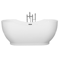 Badewanne freistehend oval weiss 170 x 77 cm BAYLEY