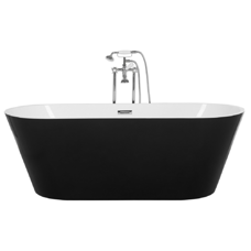 Badewanne freistehend schwarz-weiss oval 170 x 70 cm CABRITOS