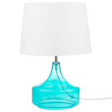 Tischlampe Glas blau / weiss 42 cm Trommelform ERZEN