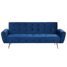 Schlafsofa 3-Sitzer Samtstoff marineblau SELNES