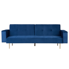 Schlafsofa 3-Sitzer Samtstoff marineblau VISNES