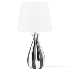 Tischlampe silber / schwarz 52 cm rund VARDJA