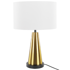 Tischlampe hellbeige / gold 60 cm Trommelform SANDON