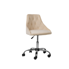 Arbeitshocker mit Rollen beige Samtstoff PARRISH