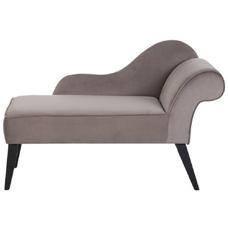 Chaiselongue Samtstoff taupe rechtsseitig BIARRITZ