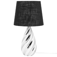 Tischlampe schwarz / silber 65 cm Kegelform VISELA