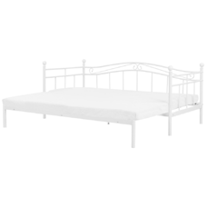 Metallbett ausziehbar weiss Lattenrost 90 x 200 cm TULLE