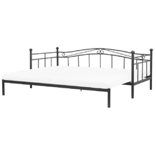 Metallbett ausziehbar schwarz Lattenrost 90 x 200 cm TULLE