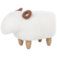 Hocker Polsterbezug weiss LAMB