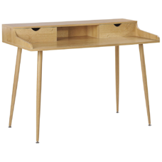 Schreibtisch heller Holzfarbton 120 x 60 cm 2 Schubladen LENORA