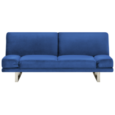 Schlafsofa 2-Sitzer Samtstoff marineblau YORK