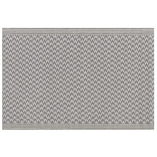 Outdoor Teppich grau 60 x 90 cm ZickZack-Muster Kurzflor MANGO