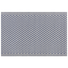 Outdoor Teppich blau 60 x 90 cm ZickZack-Muster Kurzflor MANGO