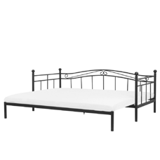 Metallbett ausziehbar schwarz Lattenrost 80 x 200 cm TULLE