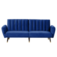 Schlafsofa 3-Sitzer Samtstoff marineblau VIMMERBY