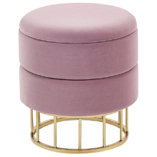 Pouf Samtstoff mit Stauraum rosa ? 37 cm ELGIN