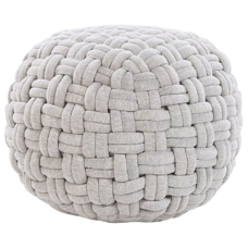 Pouf hellgrau ? 45 cm rund geflochten HOPA