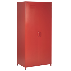 Garderobenschrank Stahl rot matt 4 Fächer VARNA