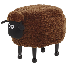 Hocker Felloptik mit Stauraum braun SHEEP