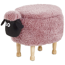 Hocker Felloptik mit Stauraum rosa Schafhocker SHEEP