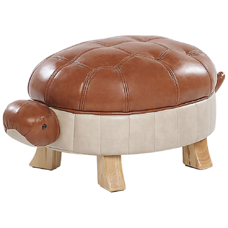 Hocker Kunstleder braun Schildkrötenform Tierhocker TURTLE