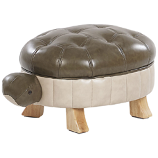 Hocker Kunstleder dunkelgrün Schildkrötenform Tierhocker TURTLE