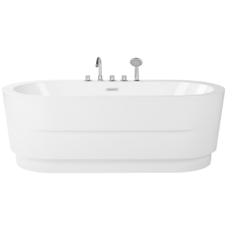 Badewanne freistehend weiss mit Armatur oval 170 x 80 cm EMPRESA