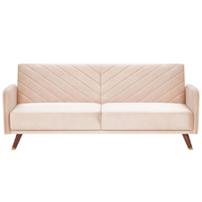 Schlafsofa 3-Sitzer Samtstoff beige SENJA