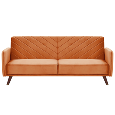 Schlafsofa 3-Sitzer Samtstoff orange SENJA