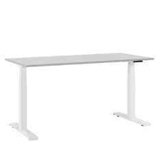 Schreibtisch grau/weiss 160 x 72 cm elektrisch höhenverstellbar DESTIN II