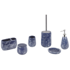 Badezimmer Set 6-teilig Keramik blau ANTUCO