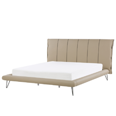 Bett Kunstleder beige Lattenrost 180 x 200 cm BETIN