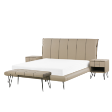 Schlafzimmer komplett Set 4-teilig beige 160 x 200 cm BETIN