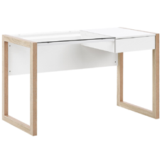 Schreibtisch weiss / heller Holzfarbton 120 x 60 cm JENKS