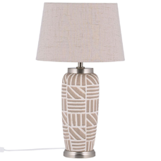 Tischlampe beige 48 cm Trommelform TRAISEN