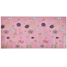 Kinderteppich rosa 80 x 150 cm Cartoon-Motiv Kurzflor GOZLER