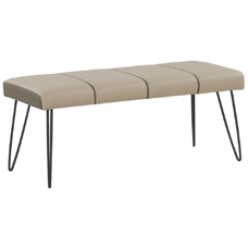 Bettbank Kunstleder beige schwarze Metallbeine 104 cm BETIN