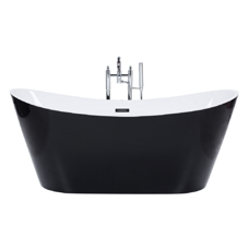 Badewanne freistehend schwarz oval 150 x 75 cm ANTIGUA