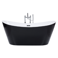 Badewanne freistehend schwarz oval 160 x 76 cm ANTIGUA