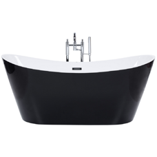 Badewanne freistehend schwarz oval 180 x 78 cm ANTIGUA