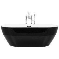 Badewanne freistehend schwarz oval 160 x 75 cm CARRERA