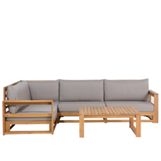 Lounge Set Akazienholz hellbraun 4-Sitzer Auflagen taupe TIMOR