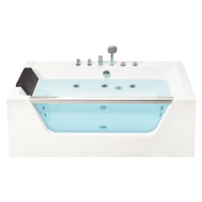 Whirlpool Badewanne weiss rechteckig 170 x 80 cm MANTA