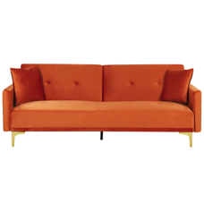 Schlafsofa 3-Sitzer Samtstoff orange LUCAN