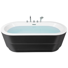 Badewanne freistehend schwarz mit Armatur oval 170 x 80 cm EMPRESA