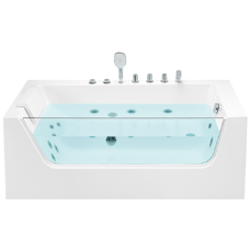 Whirlpool Badewanne weiss Eckmodell 170 x 80 cm links PUQUIO